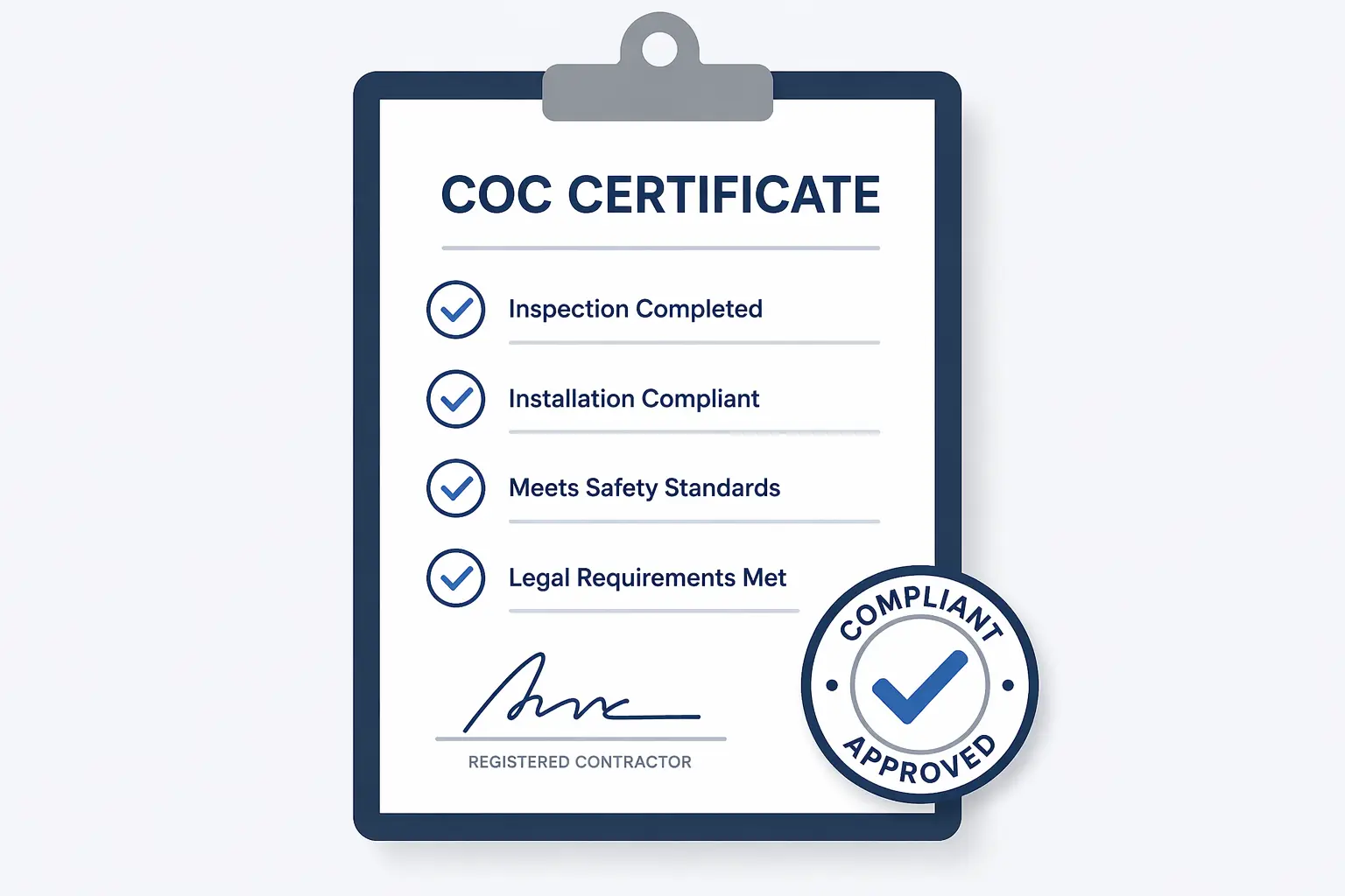 Image graphic of a coc certificate of compliance.